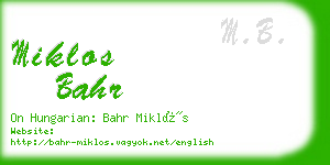 miklos bahr business card